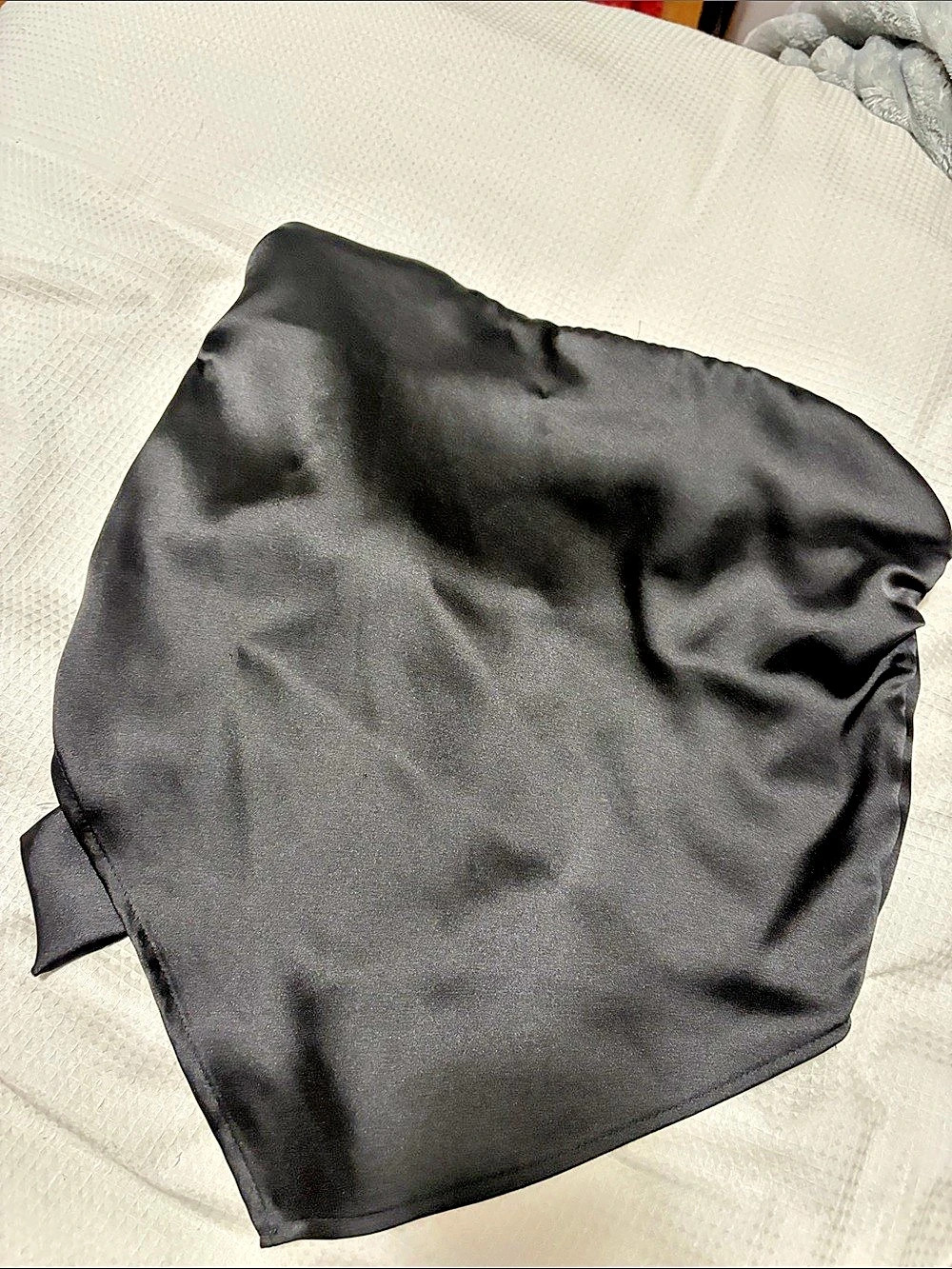 Black Satin-Look Bandeau Top